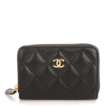 Chanel Caviar Quilted Zip Coin Purse Black 1 of 7