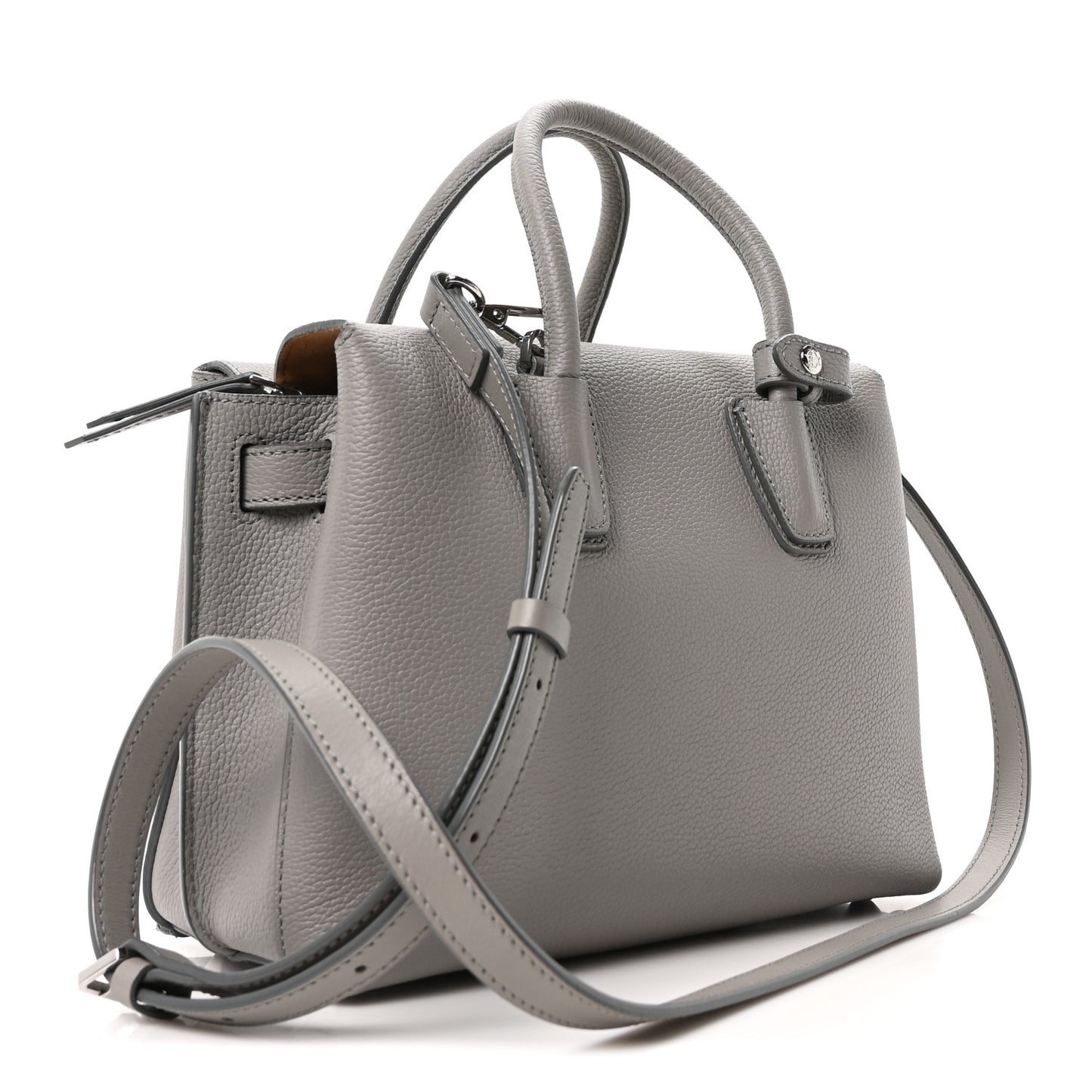 Grained Calfskin Small Milla Tote Arch Grey