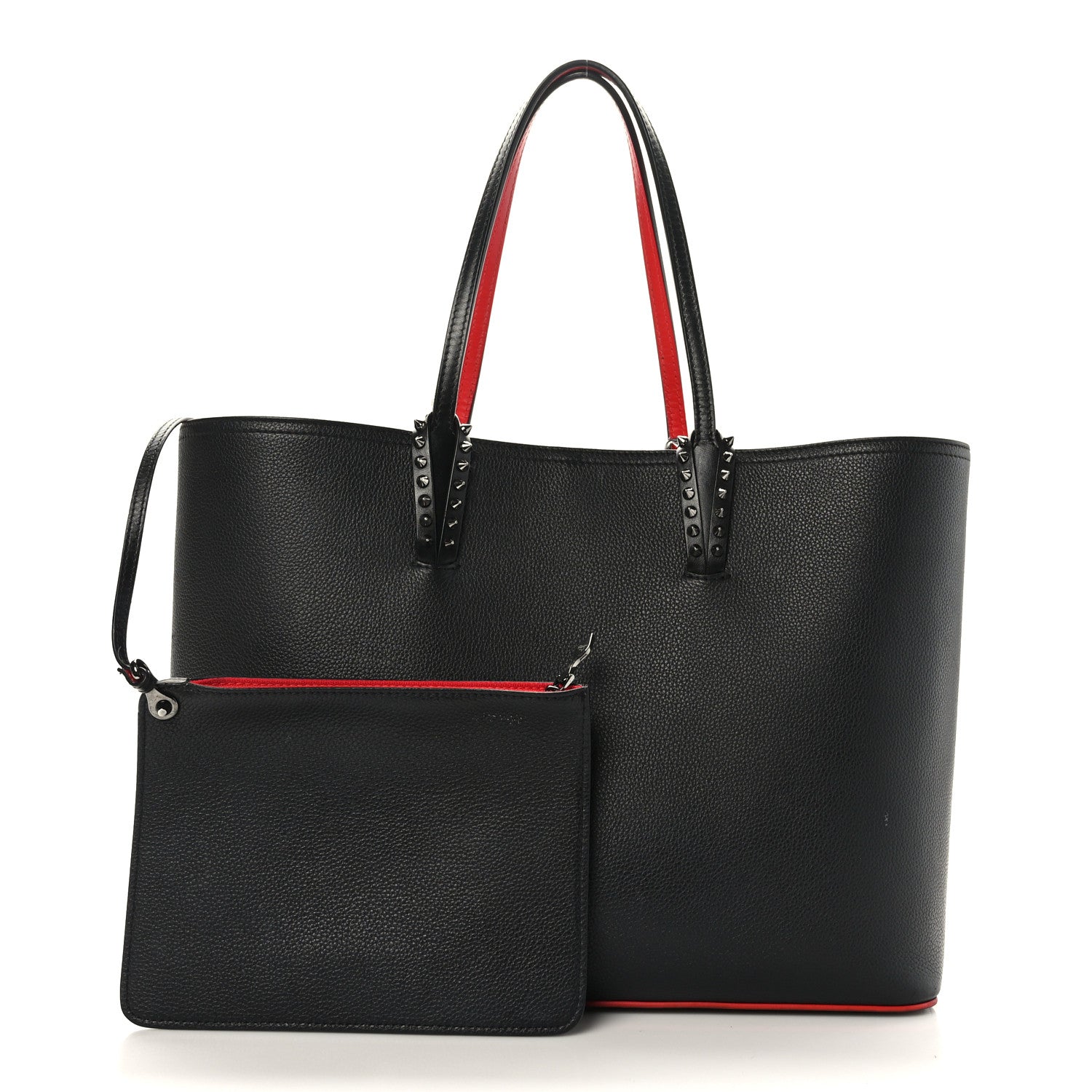Christian Louboutin Calfskin Spikes East West Cabata Tote Black 3 of 10