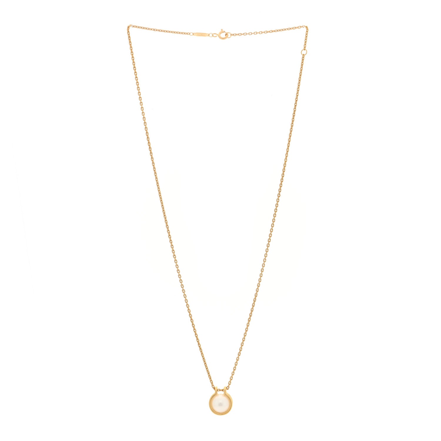 Tiffany 18K Yellow Gold South Sea Cultured Pearl HardWear Link Pendant Necklace 3 of 6