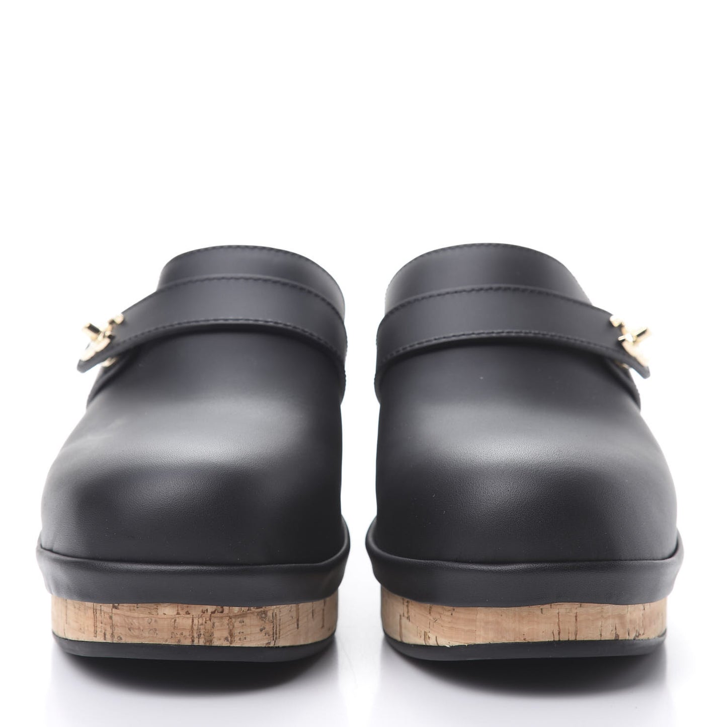 Calfskin CC Turn Lock Clogs 39 Black