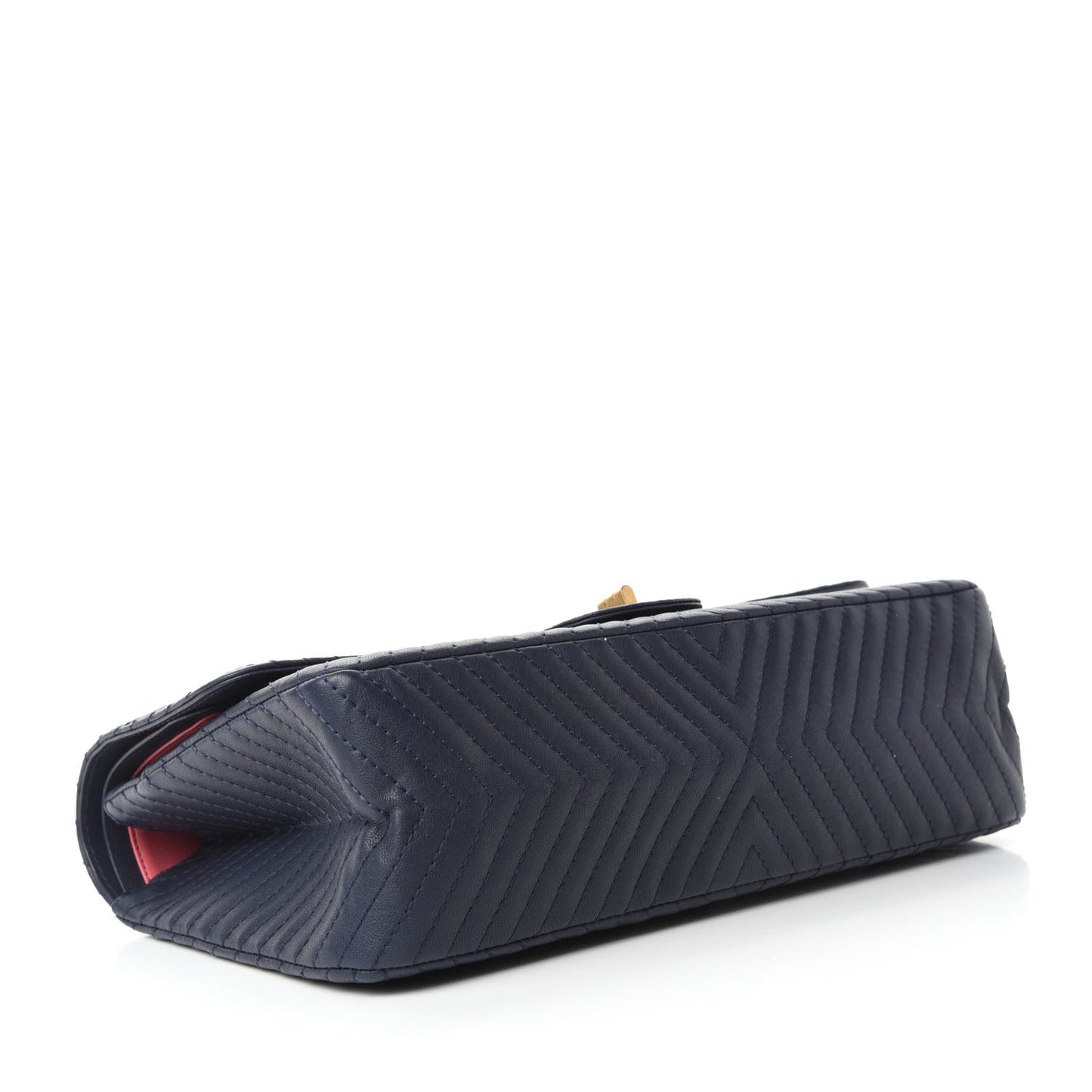 Sheepskin Chevron Quilted 2.55 Reissue 226 Flap Navy Blue