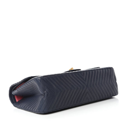 Chanel Sheepskin Chevron Quilted 2.55 Reissue 226 Flap Navy Blue 5 of 12