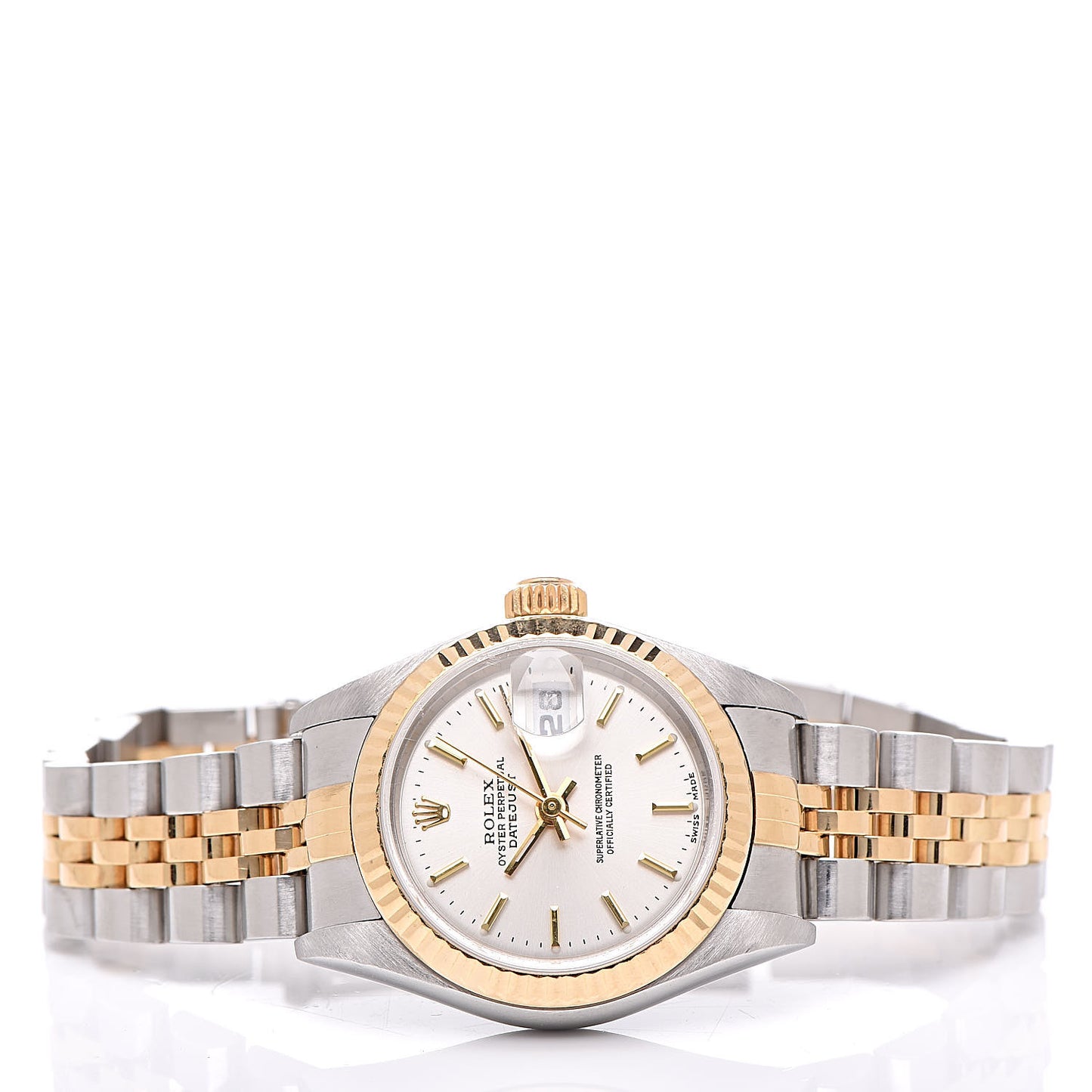 Stainless Steel 18K Yellow Gold 26mm Oyster Perpetual Datejust Watch Silver 79173