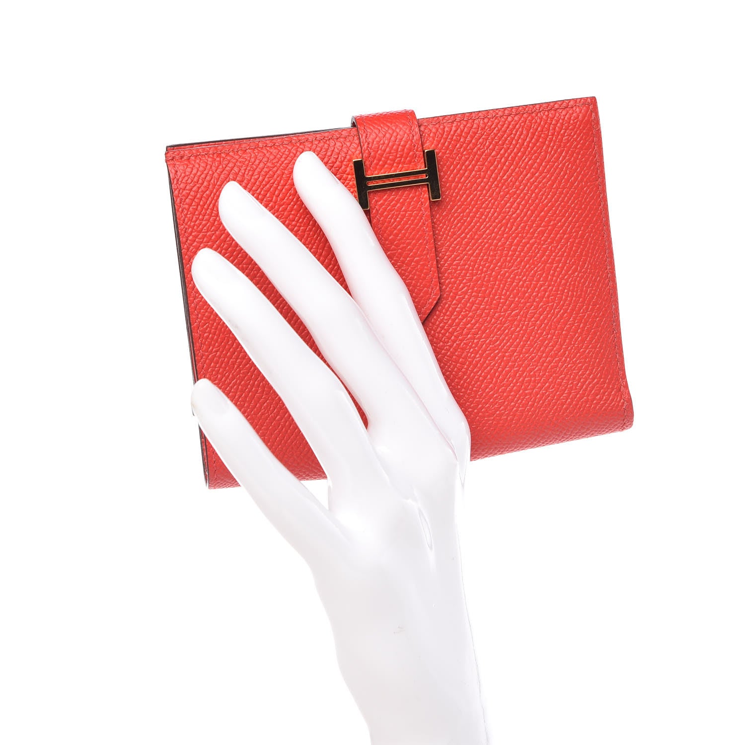 Hermes Epsom Bearn Compact Wallet Rouge Tomate 2 of 8
