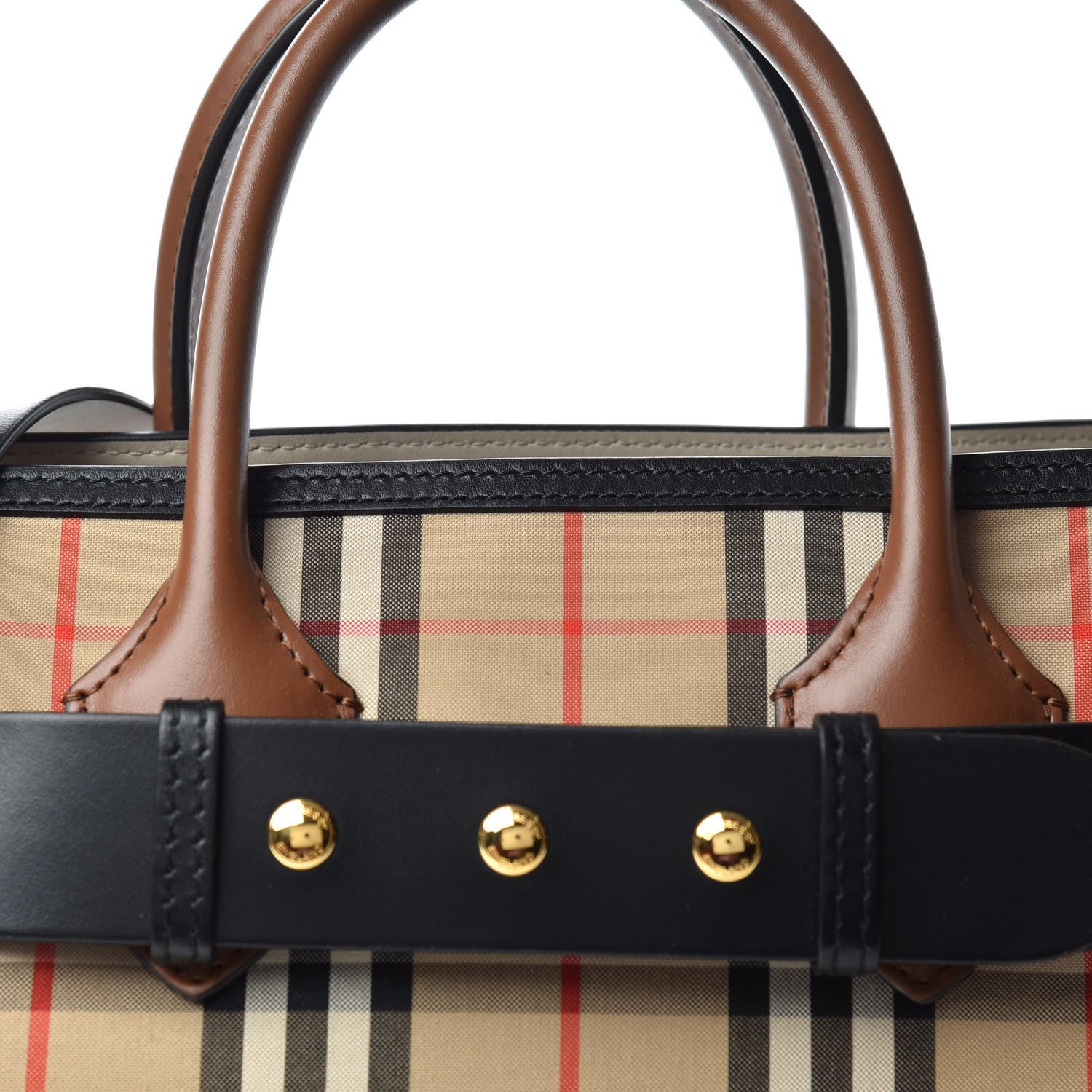 Burberry Calfskin Vintage Check Triple Stud Mini Belt Bag Archive Beige 11 of 11