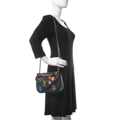 Louis Vuitton Calfskin Embroidered New Wave Chain MM Black 2 of 11