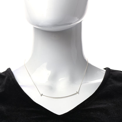 Tiffany Sterling Silver Large T Smile Pendant Necklace 2 of 6