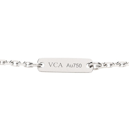 Van Cleef & Arpels 18K White Gold Diamond Mini Lotus Pendant Necklace 5 of 6