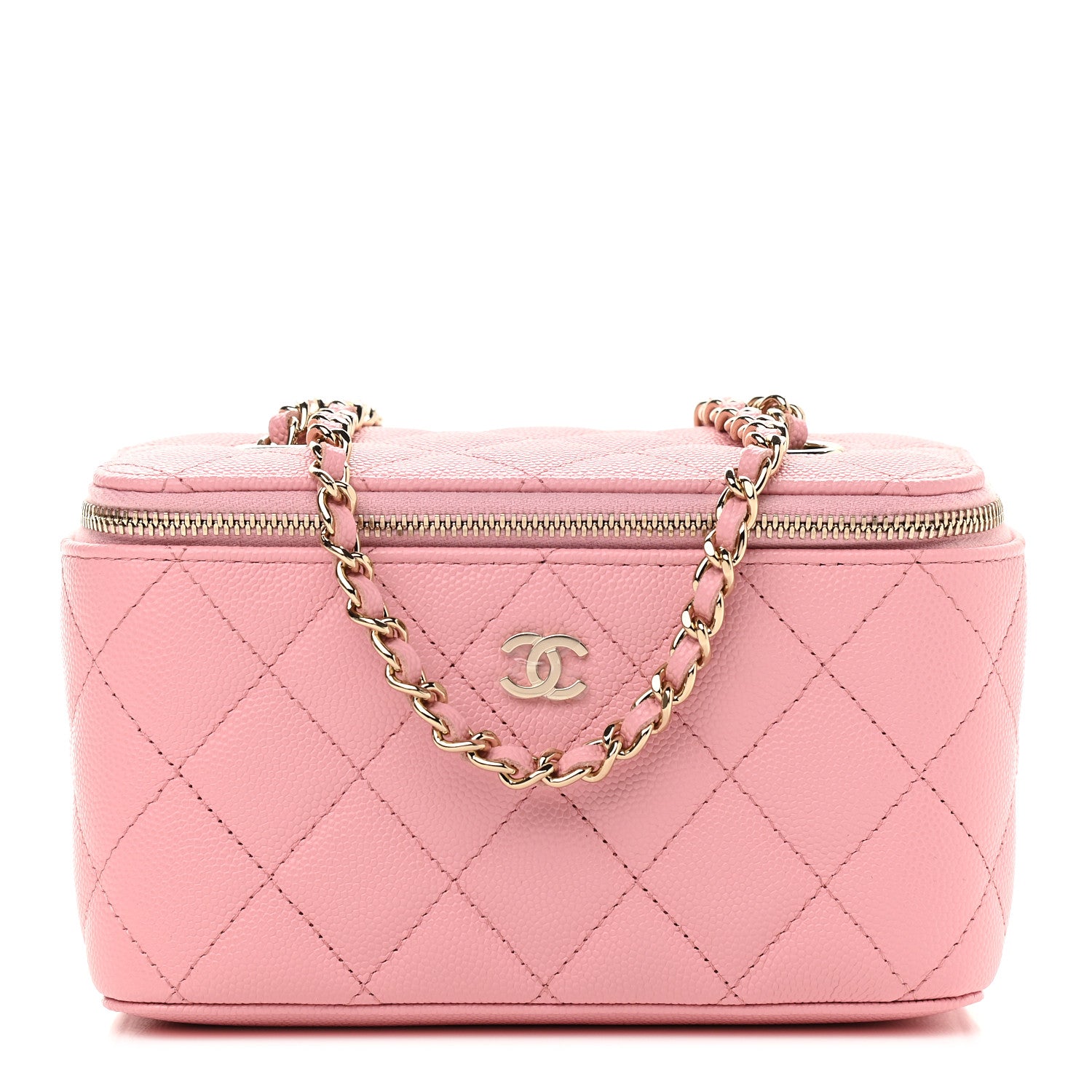 Chanel Caviar Quilted Small Vanity Case With Chain Pink 1 of 9