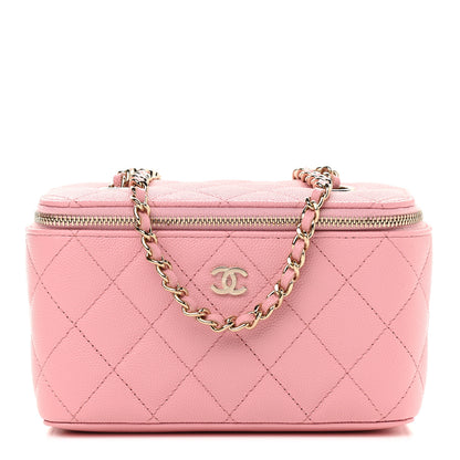 Chanel Caviar Quilted Small Vanity Case With Chain Pink 1 of 9