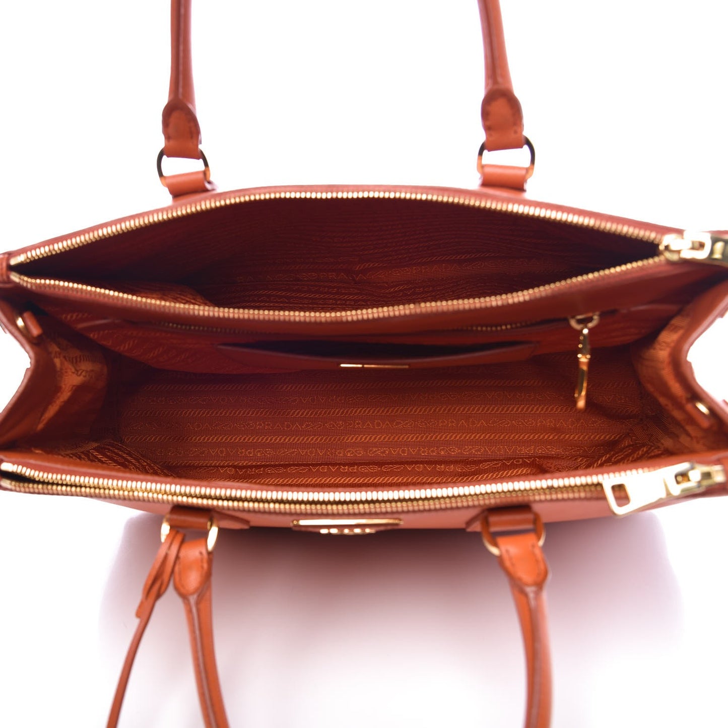 Saffiano Medium Galleria Double Zip Tote Papaya