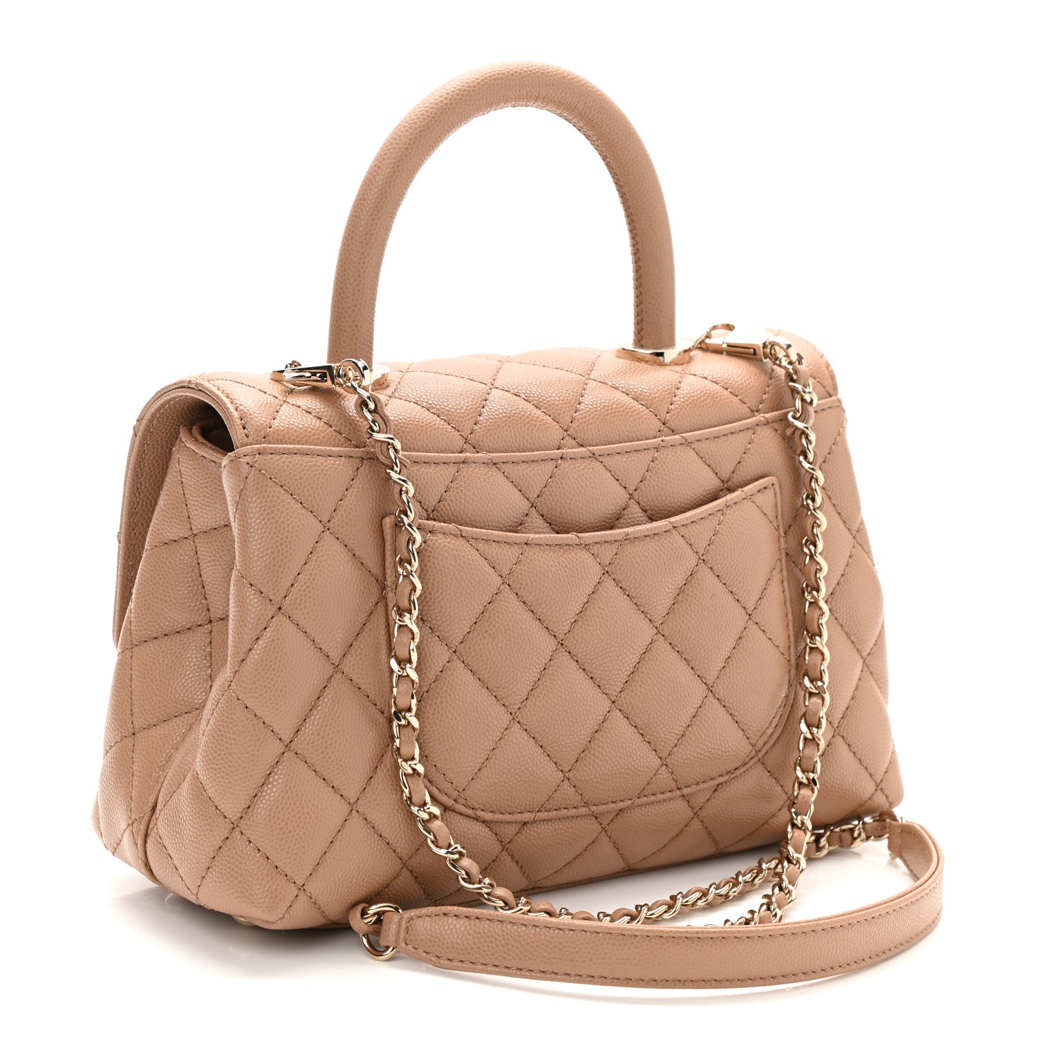 Chanel Caviar Quilted Mini Coco Handle Flap Beige 3 of 11
