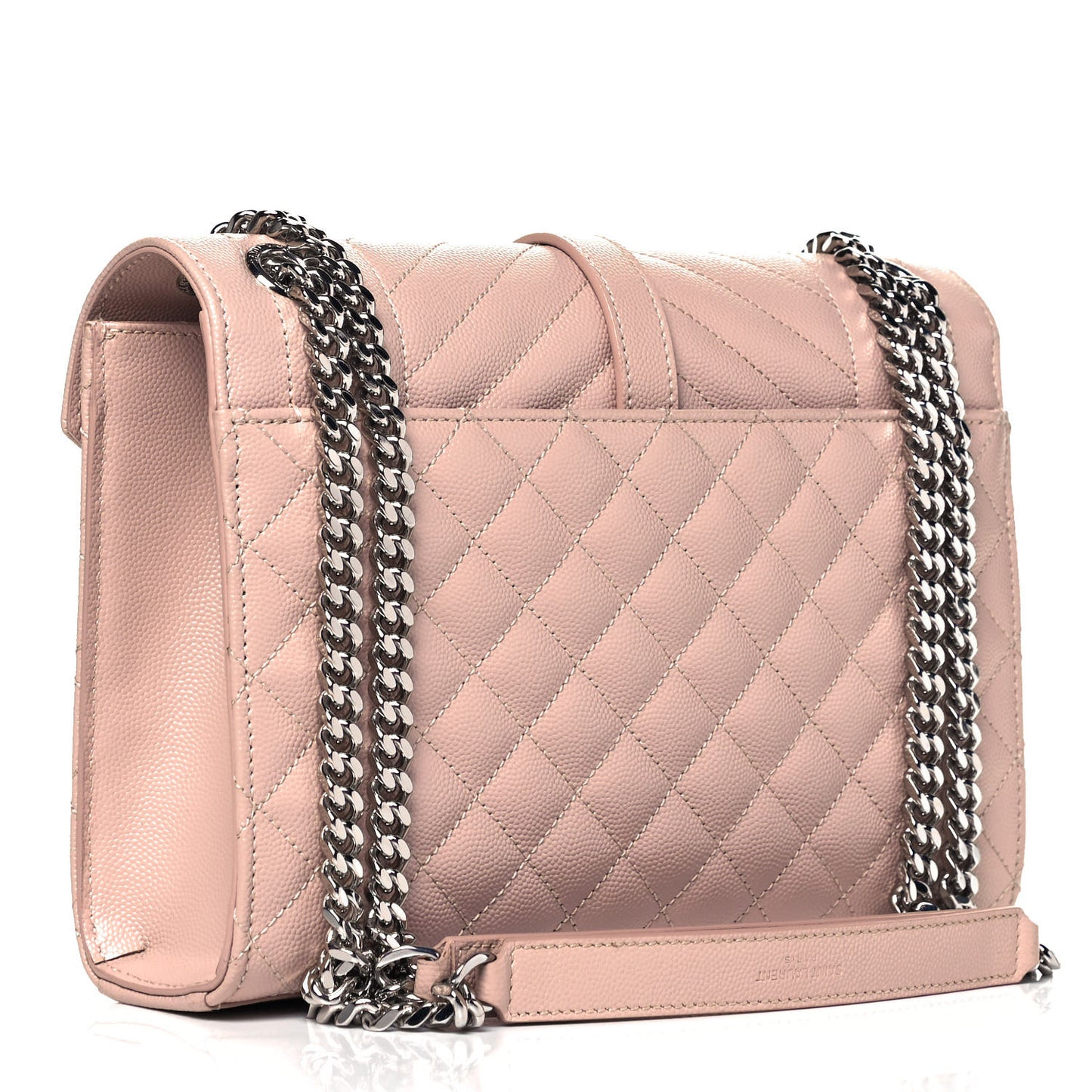 Grain De Poudre Textured Mixed Matelasse Medium Triquilt Monogram Satchel Marble Pink