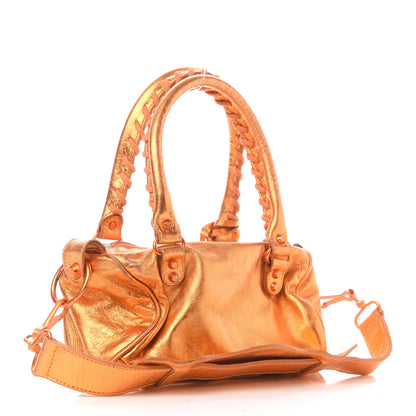Balenciaga Metallic Agneau Classic Hardware Mini Twiggy Orange 3 of 12