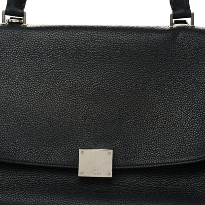 Celine Drummed Calfskin Suede Small Trapeze Black 7 of 10