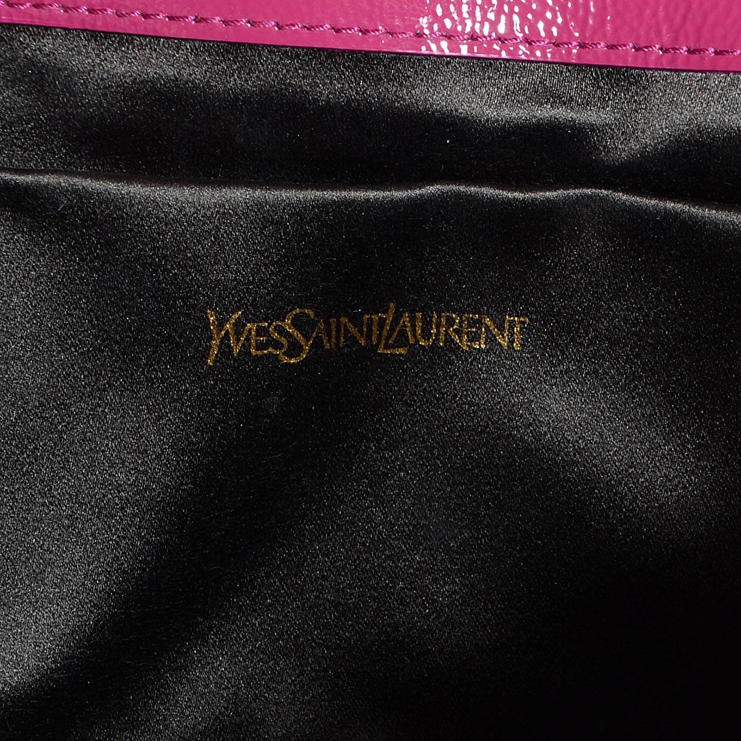 Saint Laurent Textured Patent Monogram Large Belle De Jour Clutch Fuchsia 6 of 7