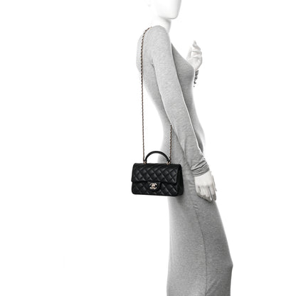 Chanel Lambskin Quilted Mini Top Handle Rectangular Flap Black 2 of 11