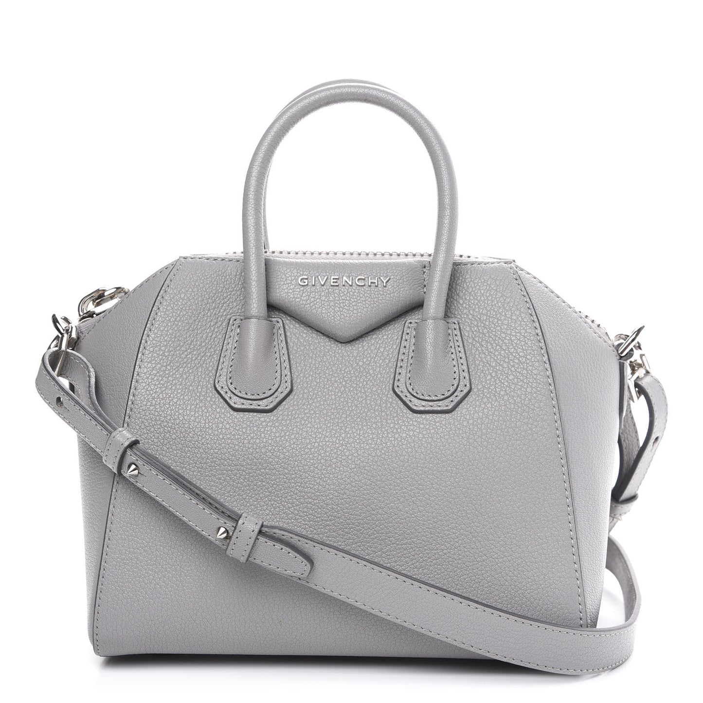 Sugar Goatskin Small Antigona Pearl Grey