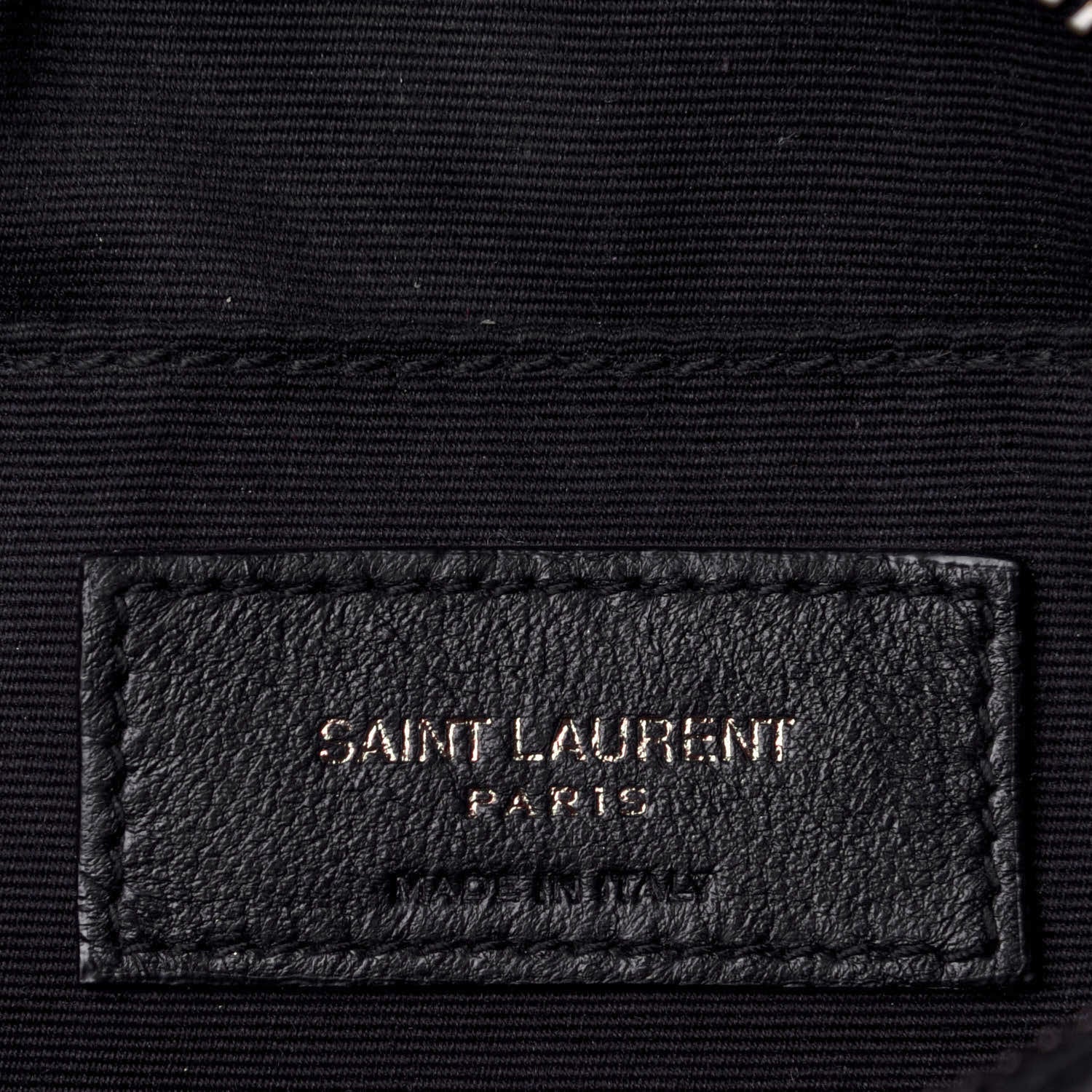 Saint Laurent Calfskin Matelasse Chevron Round Vinyle Camera Bag Black 5 of 10