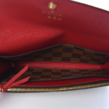 Louis Vuitton Damier Ebene Emilie Wallet Red 5 of 7