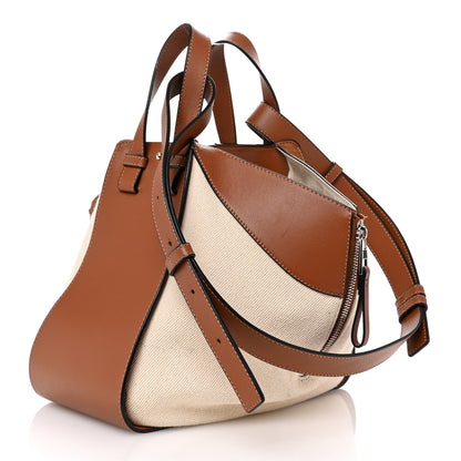 Loewe Calfskin Canvas Small Hammock Shoulder Bag Natural Tan 3 of 10