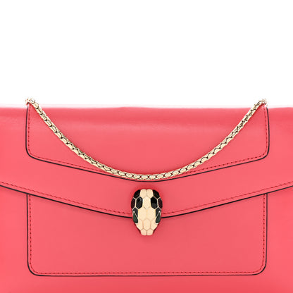 Bulgari Calfskin Serpenti Forever Chain Wallet Reef Coral 8 of 25