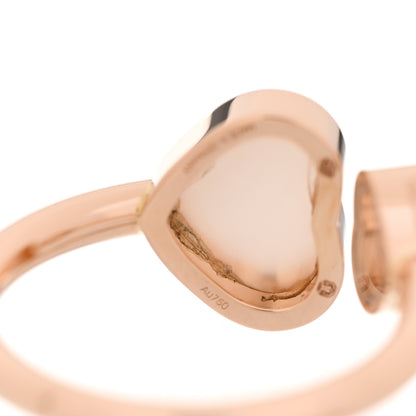 Chopard 18K Rose Gold Diamond Mother of Pearl Happy Hearts Ring 52 6 9 of 10