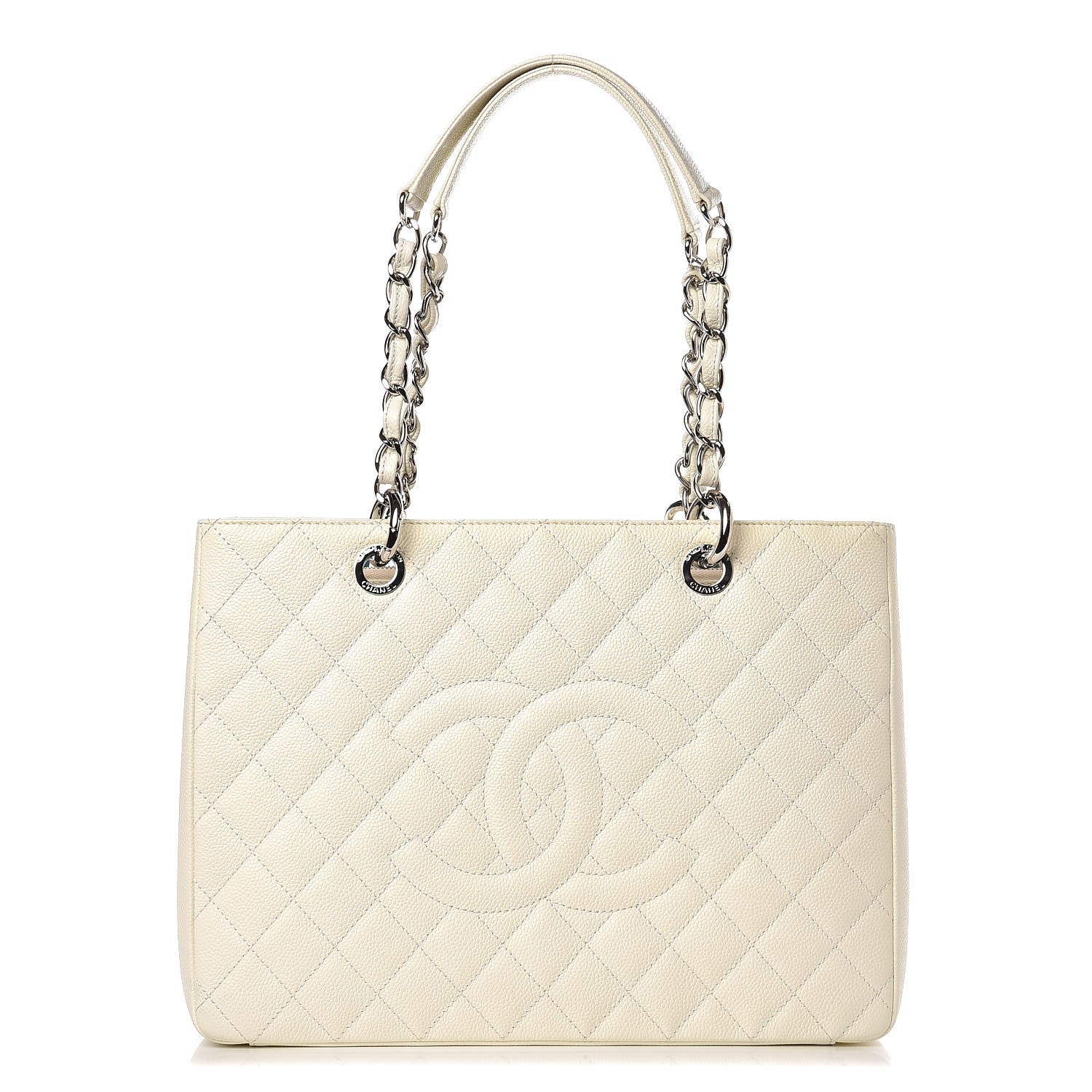 Chanel Caviar Quilted Grand Shopping Tote GST White 1 of 8