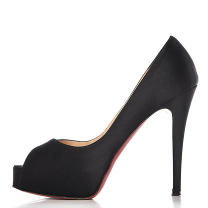 Christian Louboutin Satin Very Prive 120 Pumps 38.5 Black 1 of 9