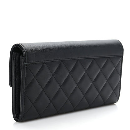 Chanel Grained Calfskin Quilted CC Box Flap Wallet Black 2 of 8
