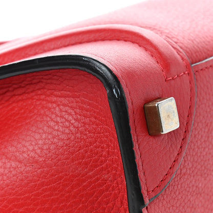 Celine Drummed Calfskin Micro Luggage Red 13 of 17