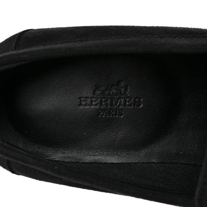 Hermes Suede Goatskin Womens Destin Loafer 37 Black 7 of 8