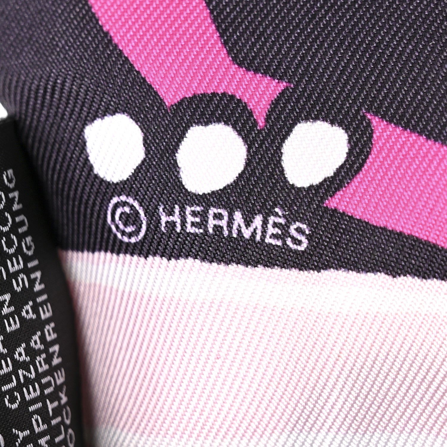 Hermes Silk Jeu de Soie Uniforme Twilly Rose Vif Black Rose 4 of 5