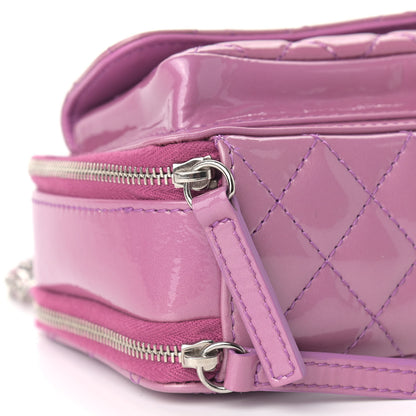 Chanel Patent Quilted Small Pocket Box Camera Case Purple 8 of 13