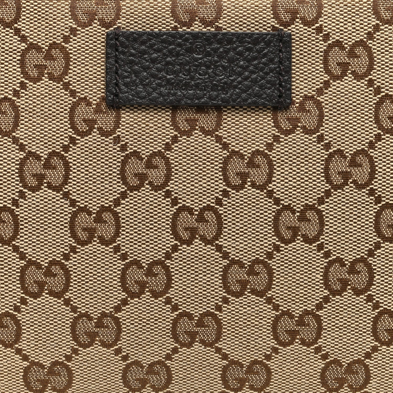 Gucci Monogram Dollar Calfskin Belt Bag Beige Ebony Testa di Moro Marrone Scuro 8 of 10