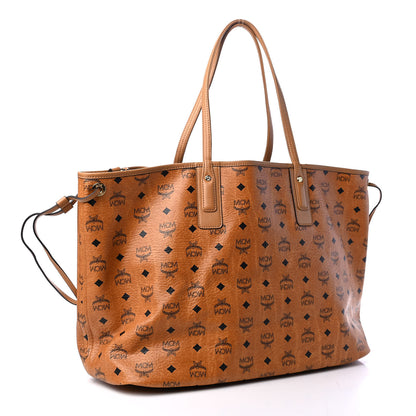 MCM Visetos Large Liz Reversible Shopper Tote Cognac 4 of 13