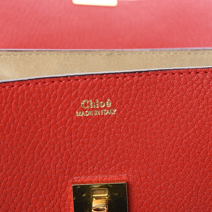 Chloe Grained Lambskin Mini Drew Shoulder Bag Plaid Red 6 of 10