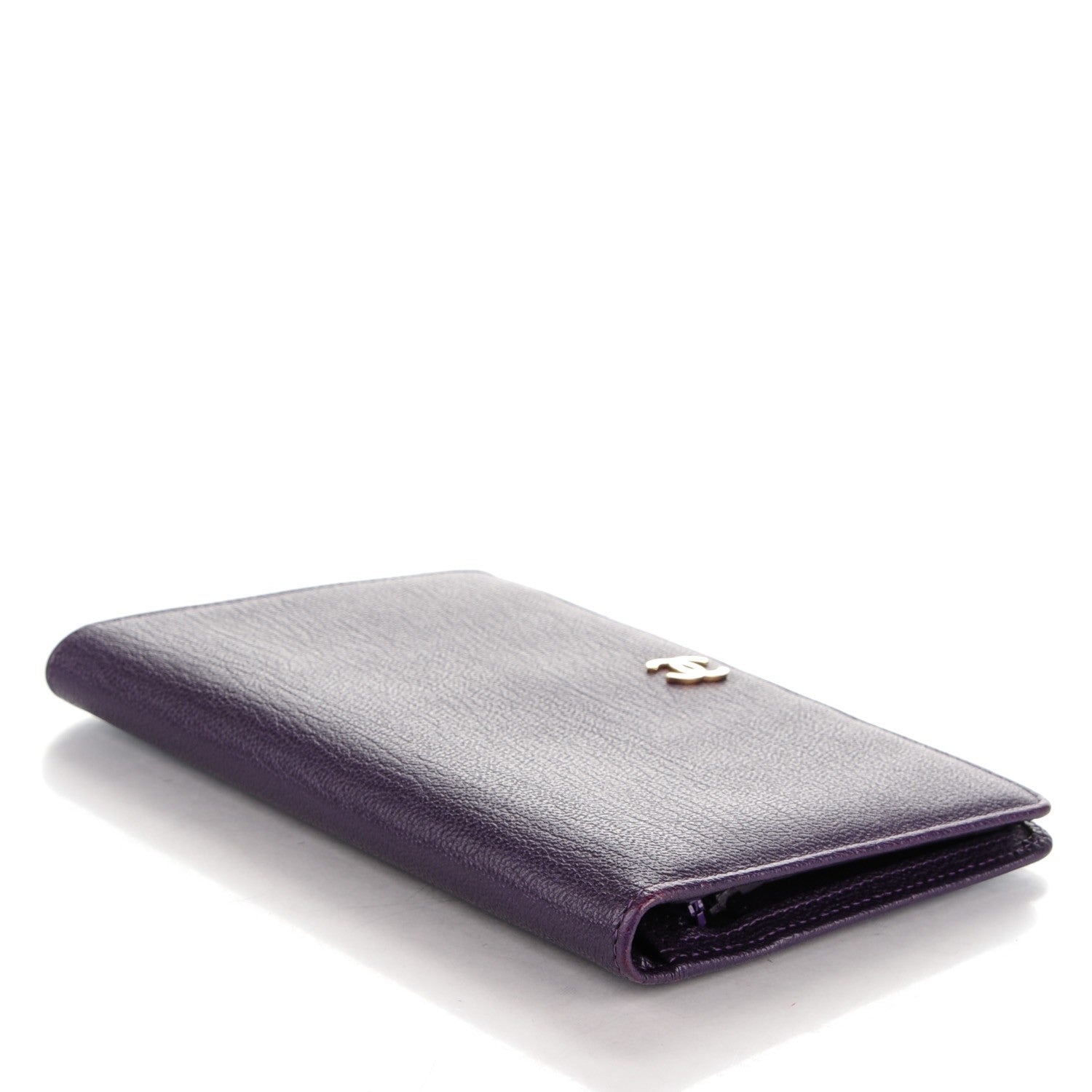 Chanel Goatskin Bi-Fold Wallet Purple 4 of 8