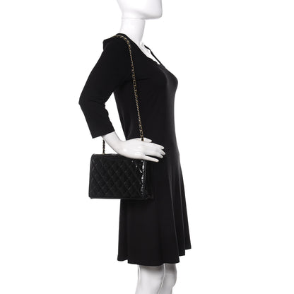 Chanel Patent Quilted Small CC Single Flap Bag Black 2 of 15