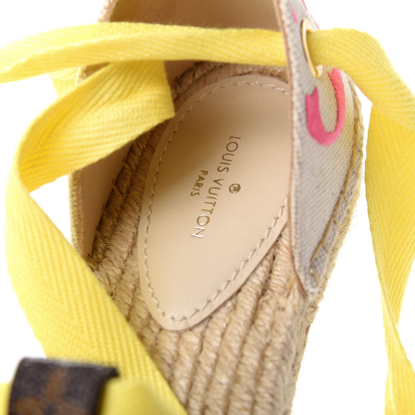 Canvas Monogram Starboard Espadrille Flats 38 Rose Pop