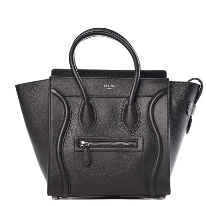 Celine Drummed Calfskin Micro Luggage Black 1 of 9