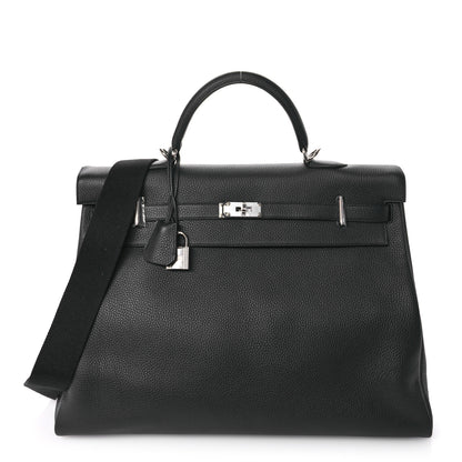 Hermes Taurillon Clemence Voyage Kelly 50 Black 1 of 10