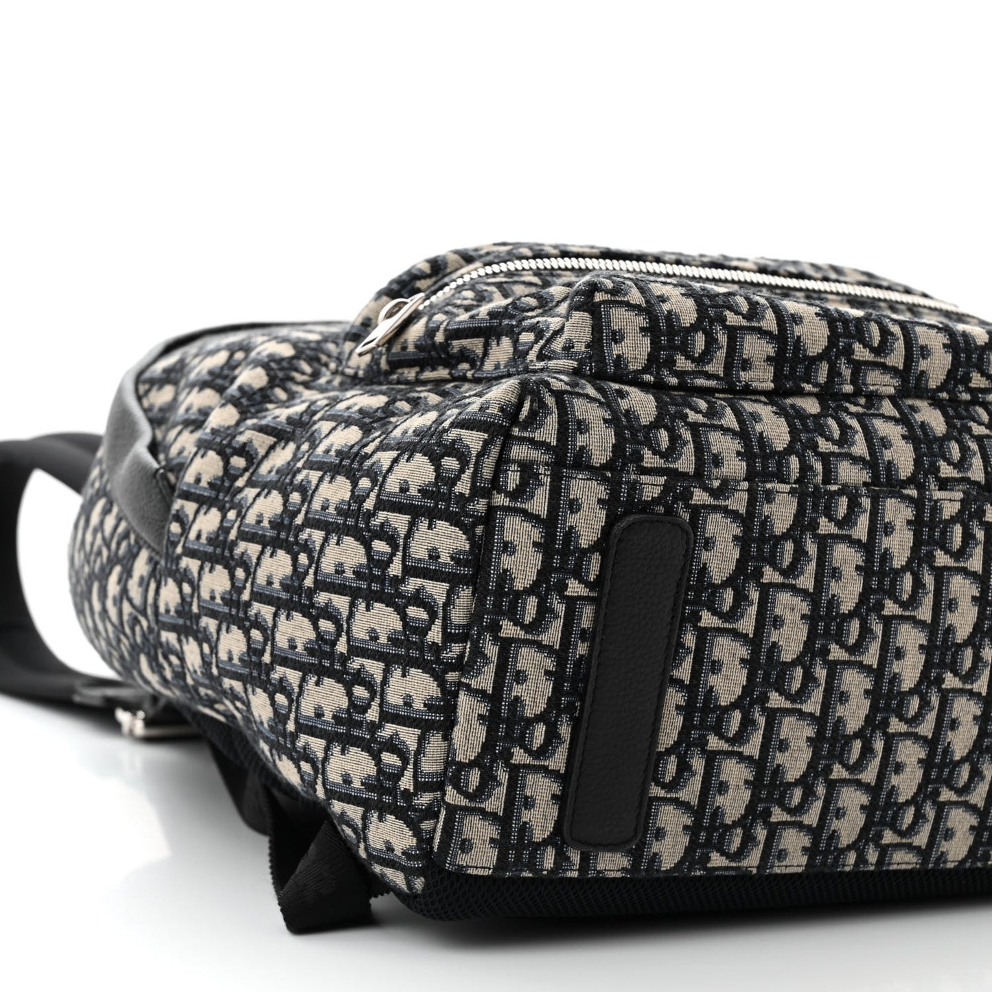 Oblique Calfskin Rider Backpack Beige Black