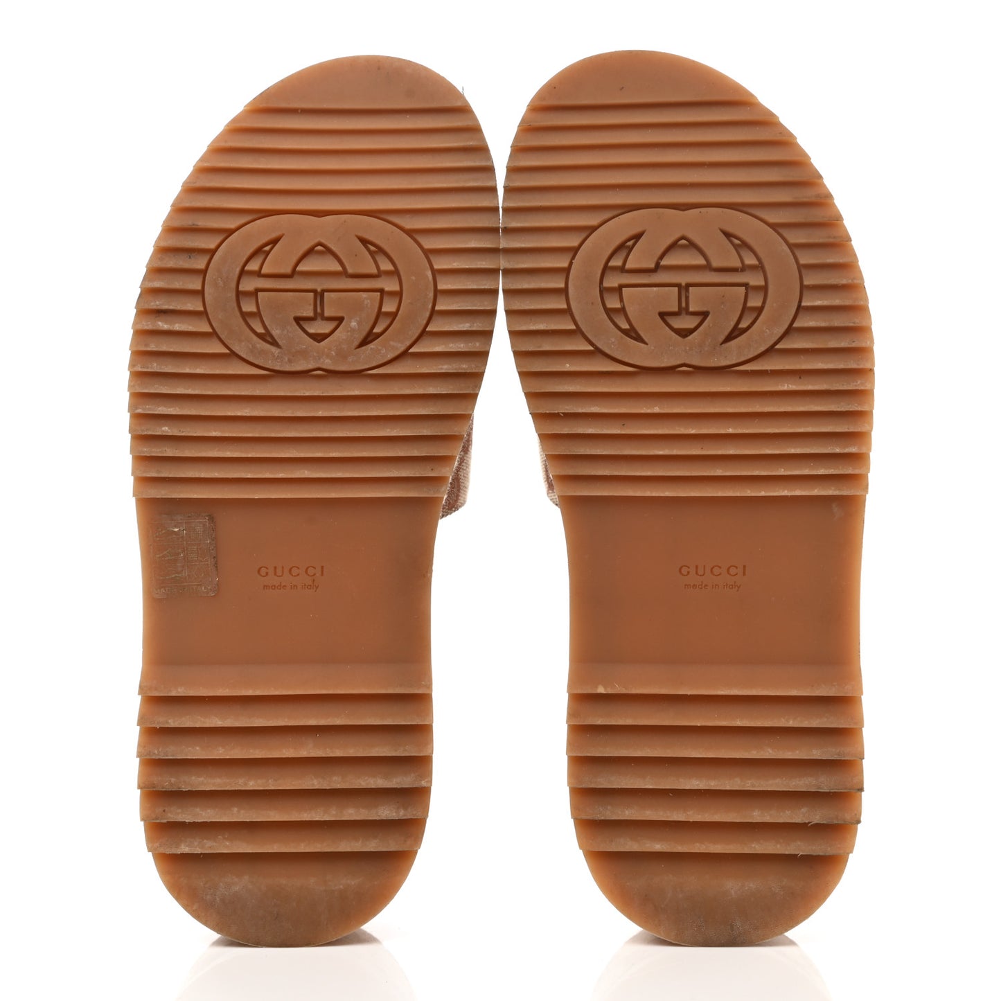Canvas GG Monogram Angelina Platform Slide Sandals 38 Beige Ruggine
