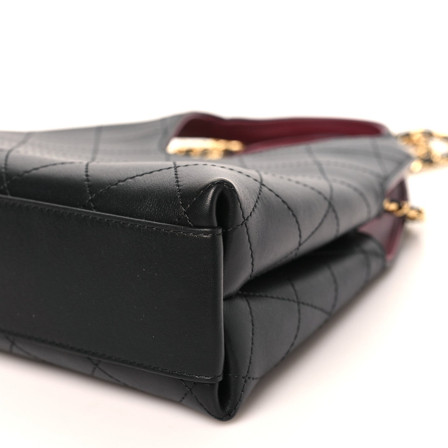 Calfskin Chic Lady Small Shopping Tote Black