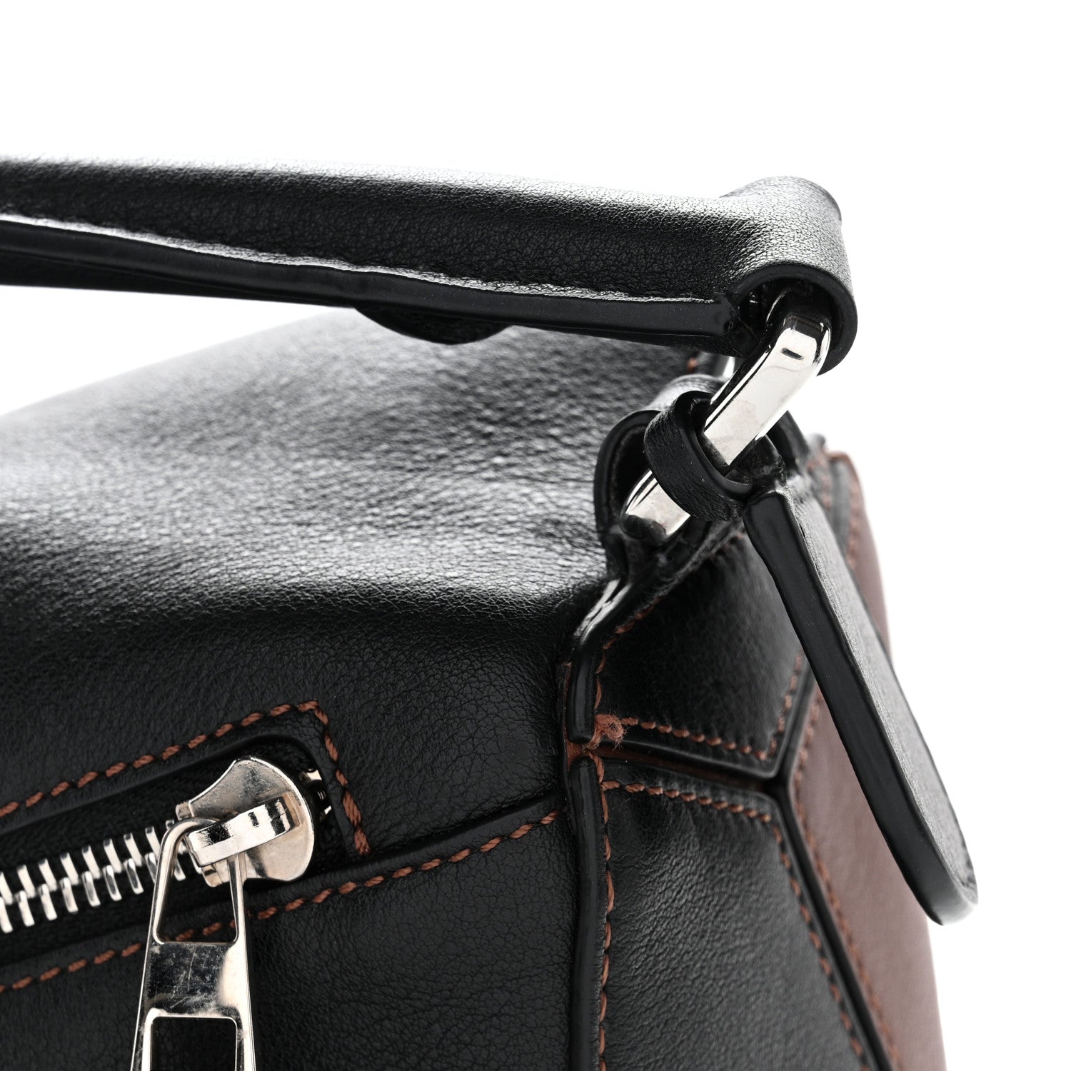 Loewe Calfskin Small Puzzle Bag Brunette Soft White Black 12 of 12