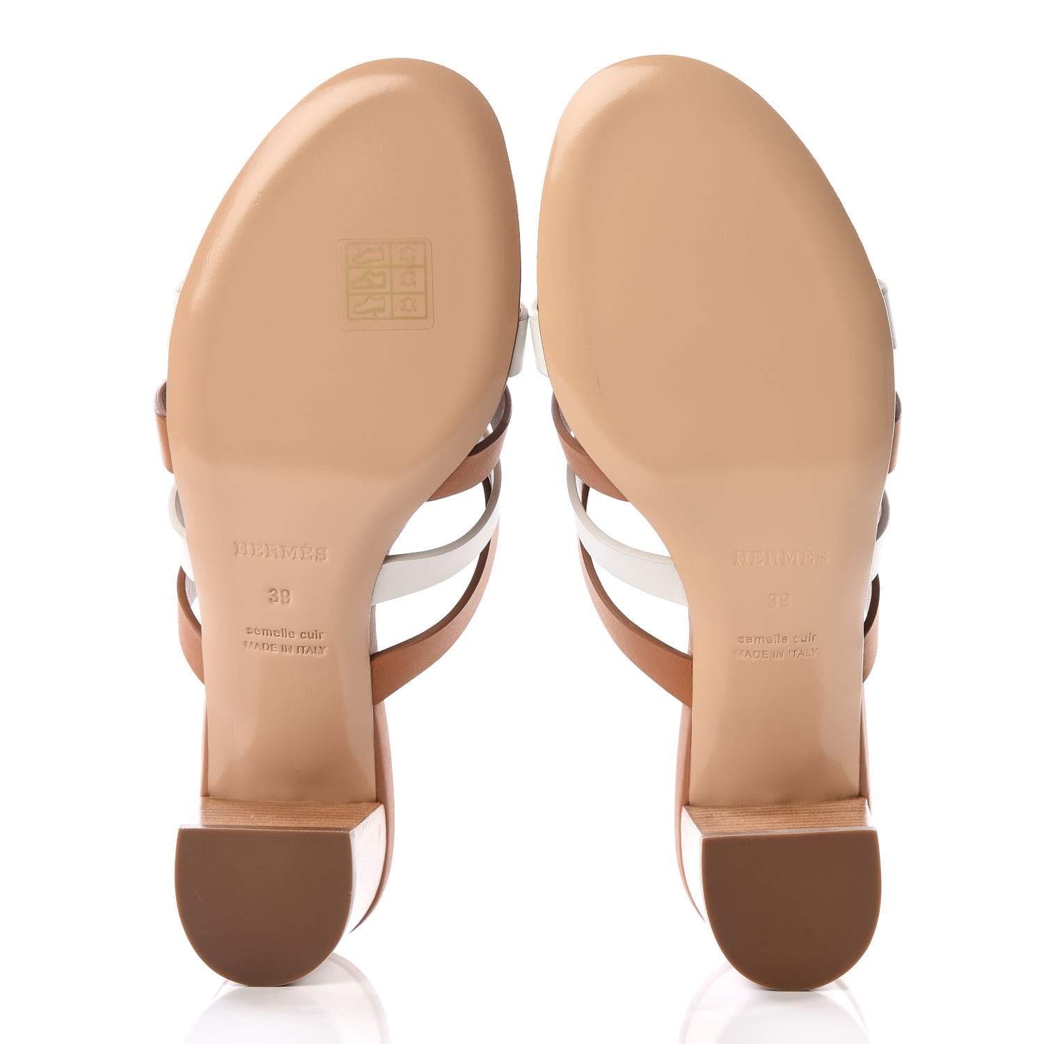 Hermes Calfskin Amica Sandals 39 White Natural 5 of 8
