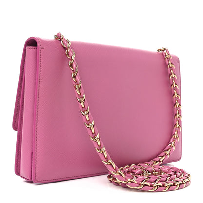 Salvatore Ferragamo Printed Calfskin Vara Bow Chain Flap Crossbody Fuchsia 3 of 9