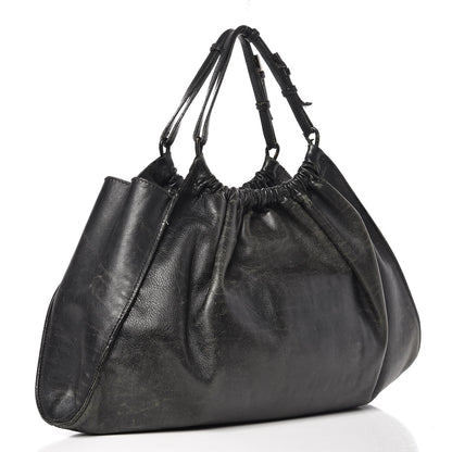 Gucci Calfskin Gathered Handbag Black 3 of 15